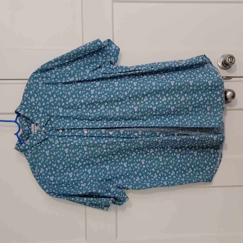 2 blue button up shirts